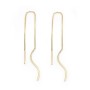 Clous d'oreilles avec la chaînette de 7cm , doré sur laiton x 2pcs 