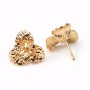 Clous d'oreilles fleur dorée sur laiton 16x18mm x 2pcs