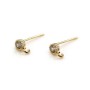 Clous d'oreilles ronde doré sur laiton 4mm x 2pcs