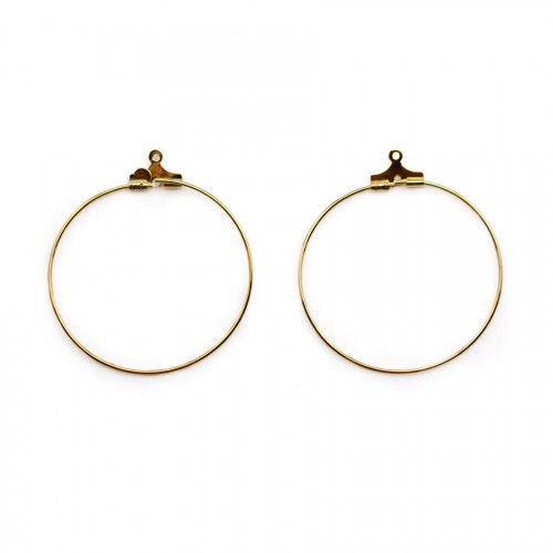 Hoop earrings to decorate plated by gold "flash" 20mm x 4pcs