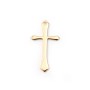Croix dorée sur laiton 13x24mm x 2pcs