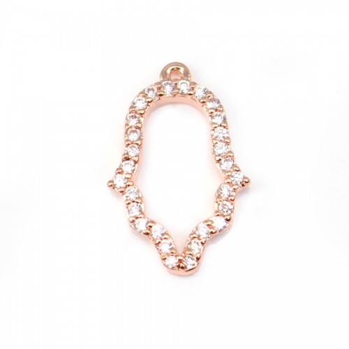  spacer cross with oxides of zirconium by "flash" Gold pink on brass 4x22mm x 1pc