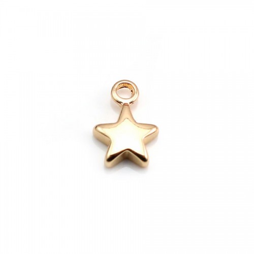 Charm star by "flash" gold on brass 7x10mm x 10pcs