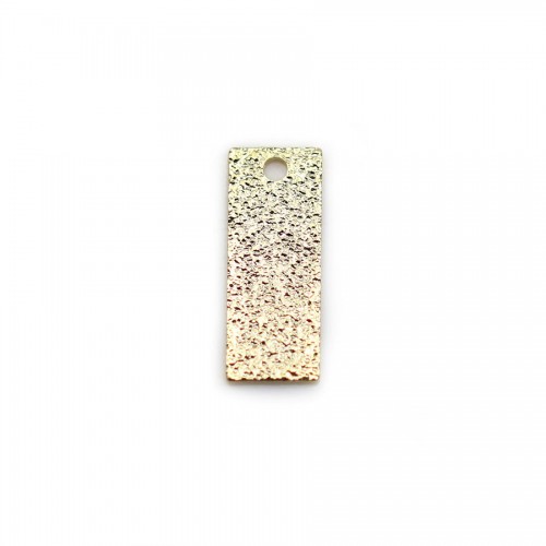 Rectangle flat charm "diamond" plated flash gold on brass, 5x13mm x 8pcs
