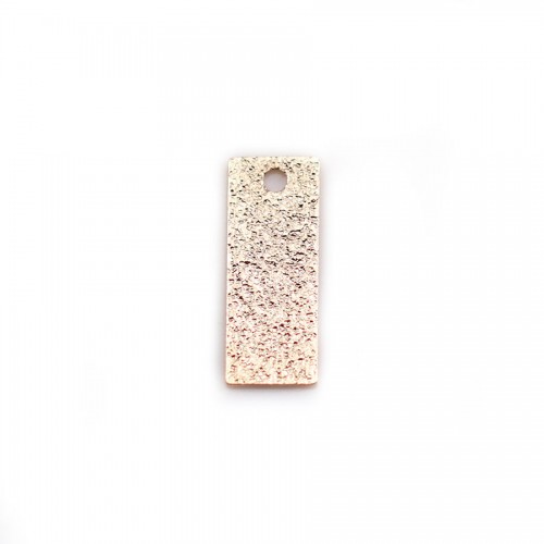 Rectangle flat charm "diamond" plated flash pink gold on brass, 5x13mm x 8pcs