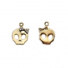 Breloque de forme tête de mort avec un noeud x 2pcs 