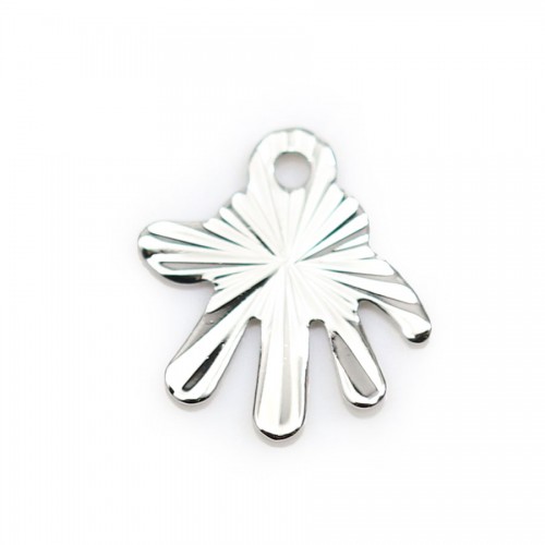 Breloque en forme main plaquée par "flash" or sur laiton x 10pcs