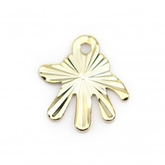 Breloque en forme main plaquée par "flash" or sur laiton x 10pcs