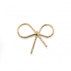 Breloque en forme noeud papillon, doré sur laiton 19mm x 4pcs