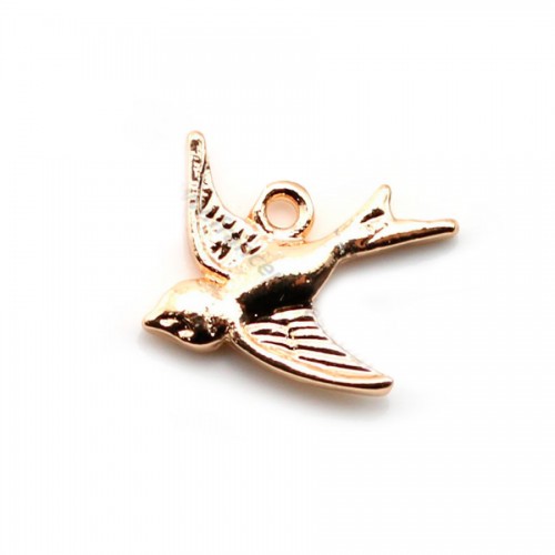 Charm swallow by "flash" gold on brass 10x15mm x 4pcs