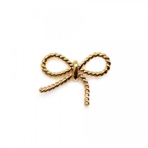 Charm in the shape of a moon, plated by "flash" gold on brass 9.5x11mm x 6pcs