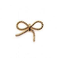 Intercalaire en forme noeud 10.5x15.5mm, doré sur laiton x 2pcs 