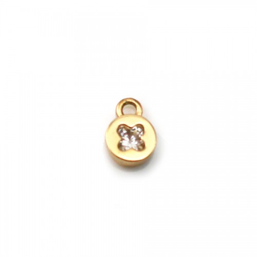 Charm in clower by "flash" Gold on brass  4mm x 1pc