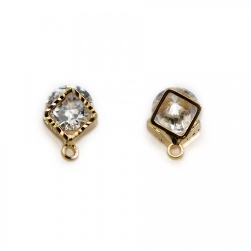 Charm in the shape of a tree 9.5x11.5mm, plated by "flash" gold on brass x 1pc