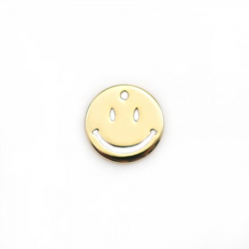 Breloque smillé, plaquée par "flash" or sur laiton 10mm  x 4pcs