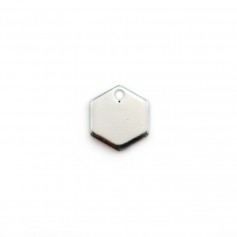 Breloque en forme hexagone, plaquée par "flash" or sur laiton 8mm x 4pcs