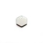 Breloque en forme hexagone, plaquée par "flash" or sur laiton 8mm x 4pcs