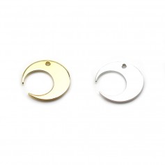 Breloque en forme de lune, doré sur laiton 14mm x 4pcs