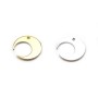 Breloque en forme de lune, doré sur laiton 14mm x 4pcs