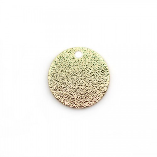 Round glittered charm, plated by "flash" gold on brass 12mm x 6pcs