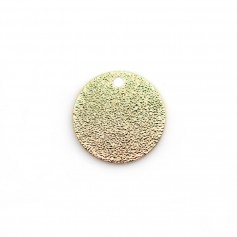 Breloque ronde pailleté, doré sur laiton 12mm x 6pcs