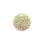Breloque ronde pailleté, plaqué par "flash" or sur laiton 12mm x 6pcs