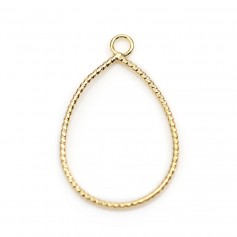 Pendentif ovale doré sur laiton x 4pcs