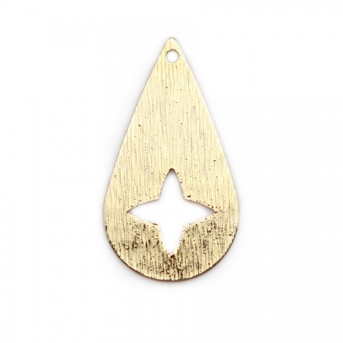 Charm in the shape of a moon, plated by "flash" gold on brass 9.5x11mm x 6pcs
