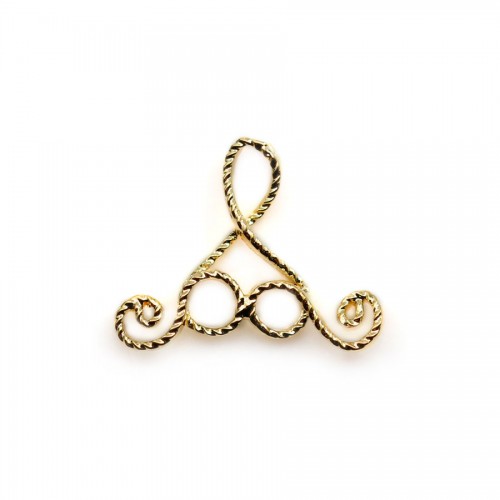 Breloque fantaisie 13x16mm , doré sur laiton x 4pcs