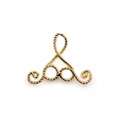 Breloque fantaisie 13x16mm , plaqué par "flash" or sur laiton x 4pcs