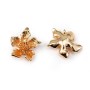 Fleur des îles Plaquée par "flash" or sur laiton 15.5mm x 1pc
