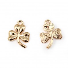 Trèfle dorée sur laiton 14x17mm x 1pc