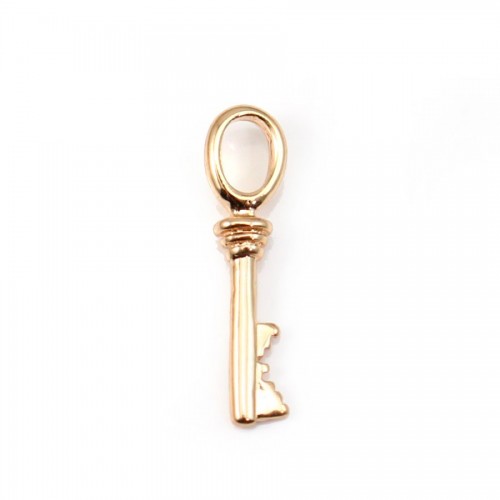 Clé  Plaquée par "flash" or sur laiton 5.7x22.7mm x1pc