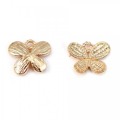  Butterfly by "flash" Gold on brass 12.5x12.5mm x1pc