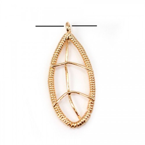  Leaf by "flash" Gold on brass 13.5x32mm x1pc