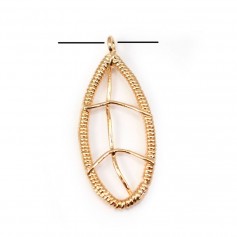 Feuille Plaquée par "flash" or sur laiton 13.5x32mm x1pc