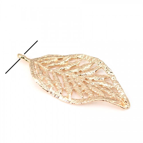  Leaf by "flash" Gold on brass 24x54mm x1pc