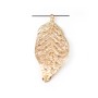 Feuille d'arbre dorée sur laiton 24x54mm x1pc