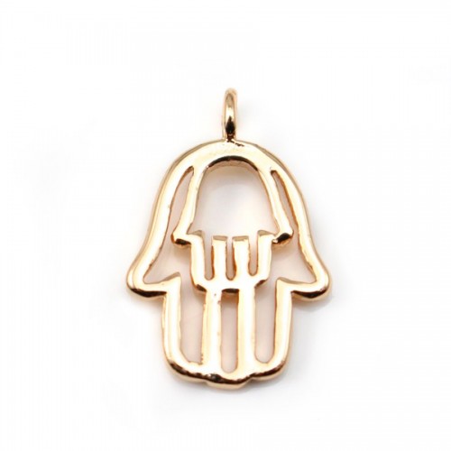 Pendentif  Main de fatma Plaqué par "flash" or sur laiton 11.5x17mm x1pc