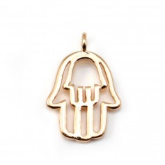 Pendentif  Main de fatma  sur laiton 11.5x17mm x1pc
