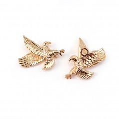 Faucon Plaquée par "flash" or sur laiton 10x15mm x1pc