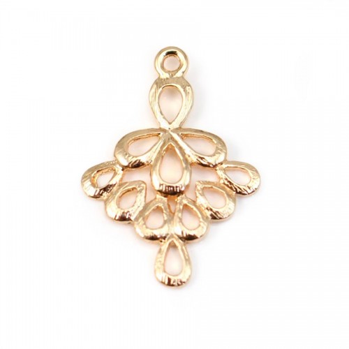 Pendentif Fantaisie Plaqué par "flash" or sur laiton 17.5x24mm x1pc