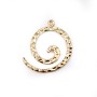 Spirale dorée sur laiton 18.5x22mm x1pc