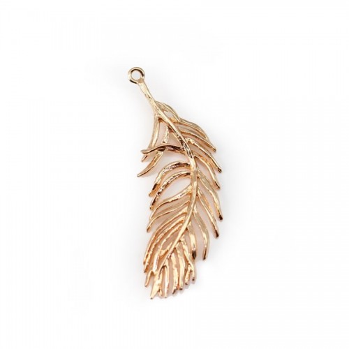  Feather by "flash" Gold on brass 14x37mm x1pc