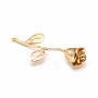 Pendentif rose plaqué par "flash" or sur laiton 24x40mm 1pc
