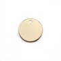 Breloque de forme ronde, plaquée par "flash" or sur laiton 12mm x 4pcs
