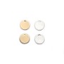 Breloque de forme ronde, dorée sur laiton 12mm x 4pcs