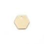 Breloque en forme hexagone, dorée sur laiton 10mm x 4pcs