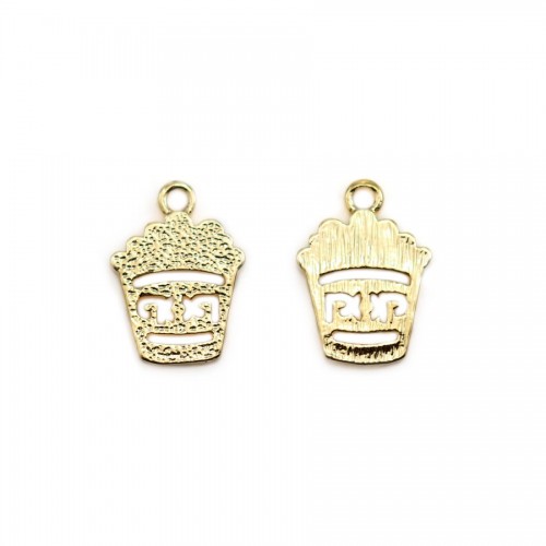 Mustache charm by "flash" gold on brass  5.5x10mm x 5pcs