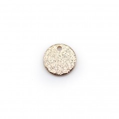Breloque ronde plate "diamanté" plaquée flash or rose sur laiton, 8mm x 8pcs